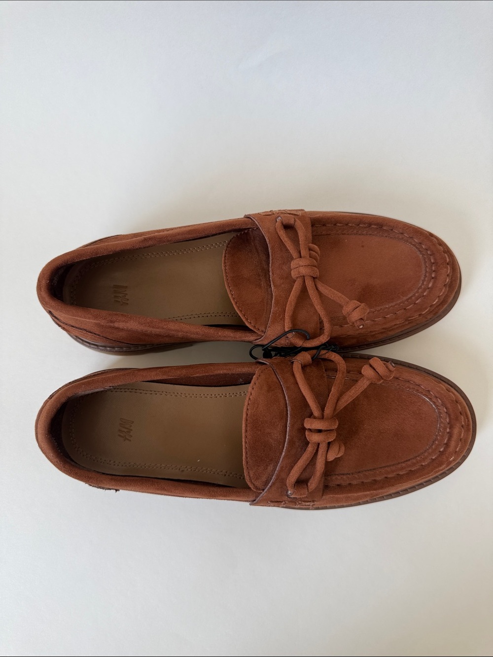 H&M Faux Suede Loafers in Rust Brown